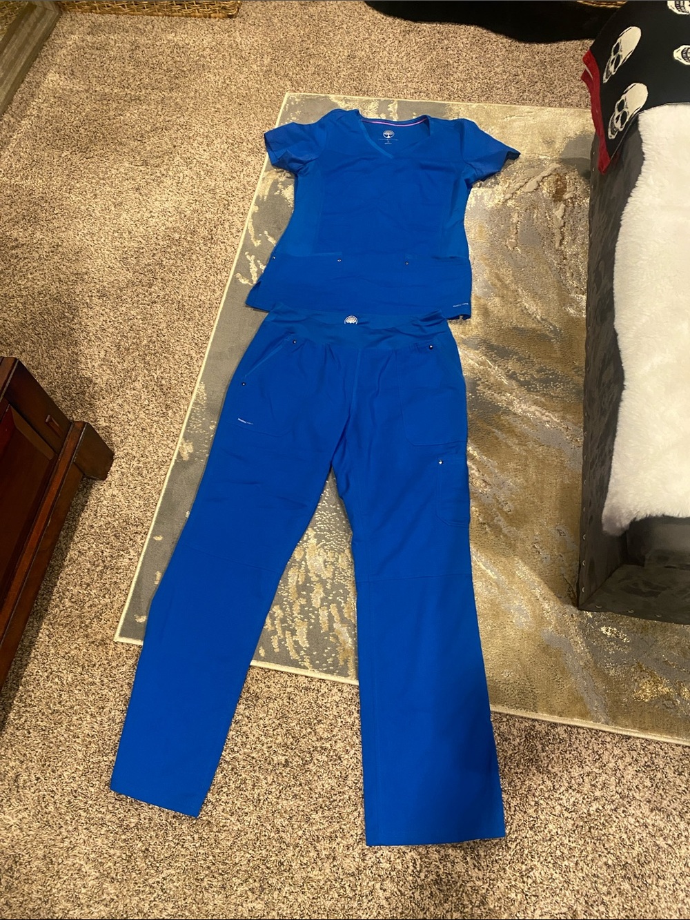 New healing hands Royal Blue Medical Scrub Set - Top & Pants